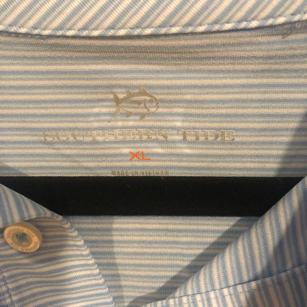 NWT - XL baby blue striped polo